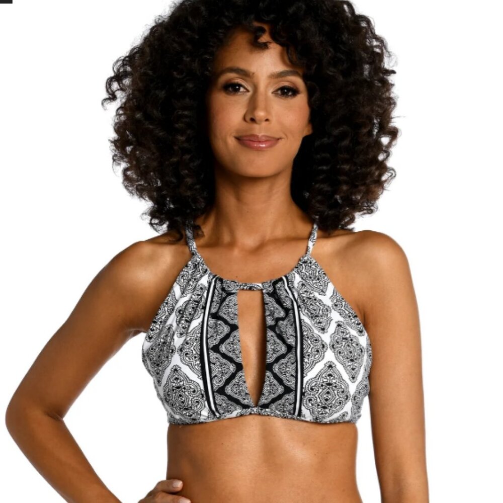 La Blanca - Oasis Tile High-Neck Midline Top - 10 (NWT)